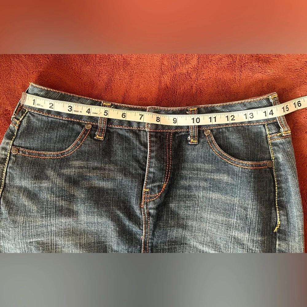 Apt. 9 Denim Pencil Skirt Womens‎ 4P Dark Blue Knee Length Front Slit Casual Y2K
